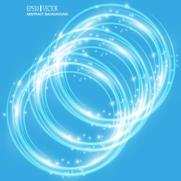 Smooth light blue waves lines and Lens Flares vector abstract background. Good for promotion materials, brochures, banners. Abstract Backdrop, Glowing effects. Vector - Vettoriali, immagini