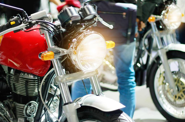 Vintage style motorcycles meeting in garage   - Photo, Image