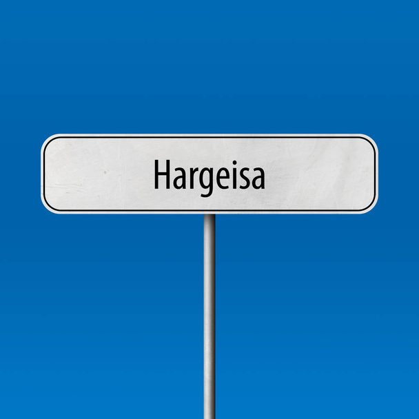 ハルゲイサ - の町に署名、場所名記号 - 写真・画像