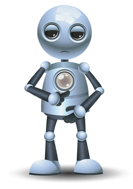 illustration of a happy droid little robot ask to refill energy on isolated white background - Photo, Image