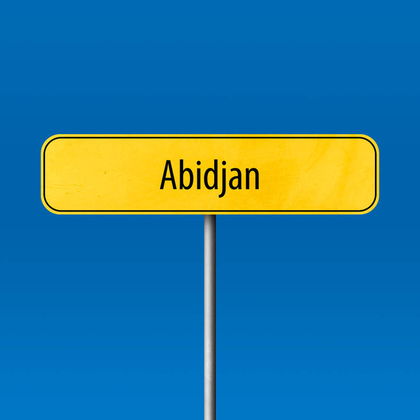 Αμπιτζάν - πρόσημο πόλη, τόπος όνομα σημάδι - Φωτογραφία, εικόνα