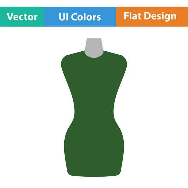 Tailor mannequin icon. Flat color design. Vector illustration. - Vector, Image
