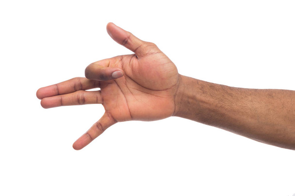 Homme noir main geste sous la forme de tête de chien
 - Photo, image