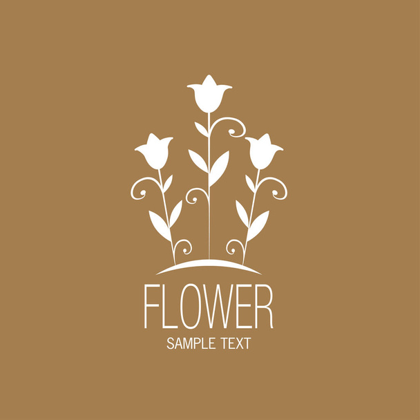 Floral afbeelding met gestileerde lelies of tulpen. Vectorillustratie. - Vector, afbeelding