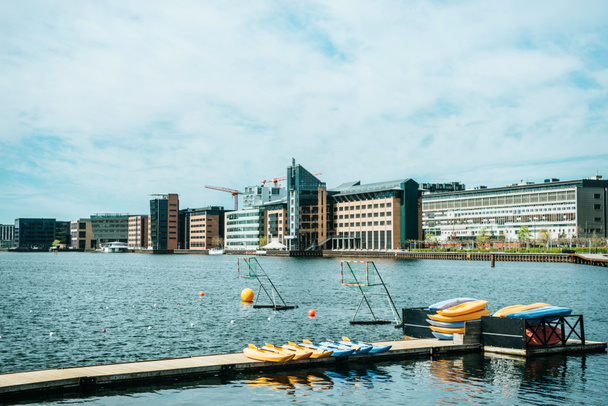 festői kilátással a city river és az építészet, Koppenhága, Dánia - Fotó, kép