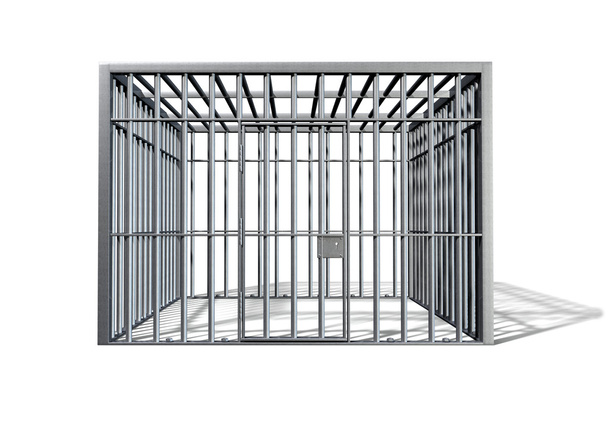 Gefängniszelle isoliert Front - Foto, Bild