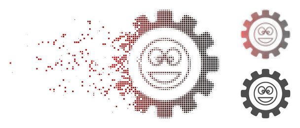 Impostazioni mezzitoni pixel distrutti Gear Smile Icon
 - Vettoriali, immagini