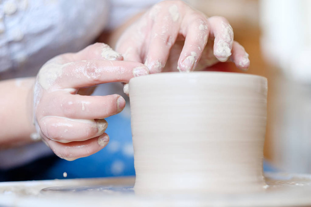 pottery skill traditional art potter modeling clay - Fotografie, Obrázek
