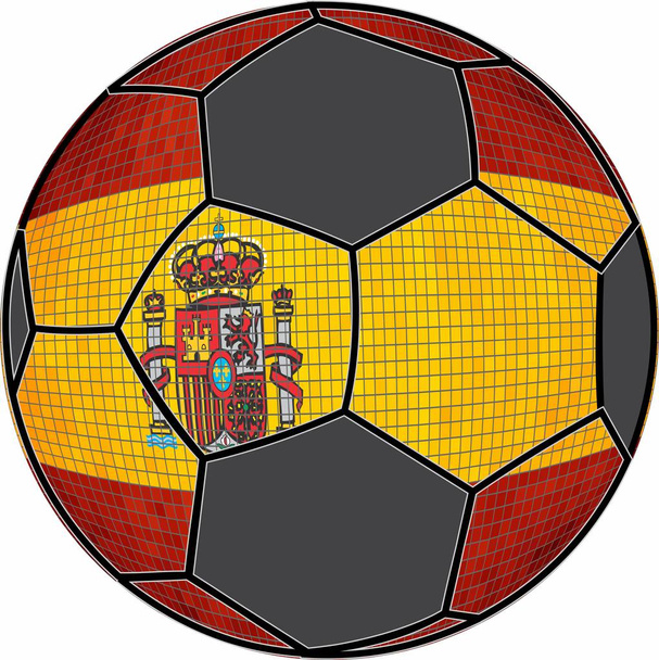 Spagna bandiera con sfondo palla da calcio - Illustrazione, Calcio palla da calcio con bandiera Spagna, Astratto vettore mosaico grunge
 - Vettoriali, immagini