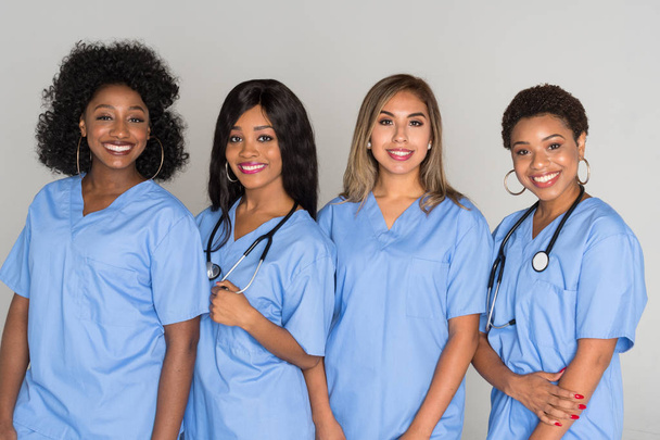 Large group of female nurses working together - Фото, зображення