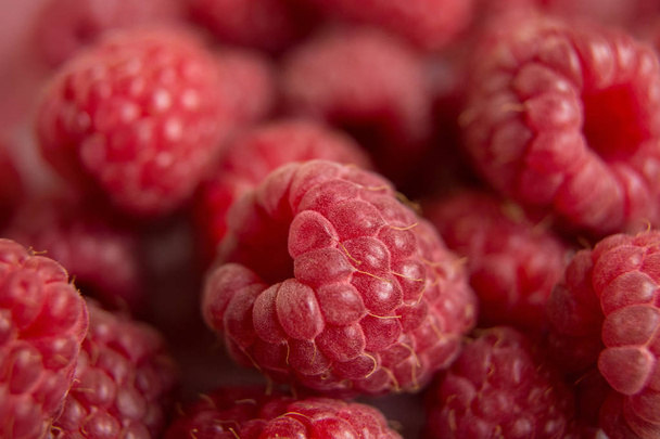 Vitamins. Summer berries. Raspberries background. Close up, top view, high resolution product Harvest Concept - Foto, afbeelding