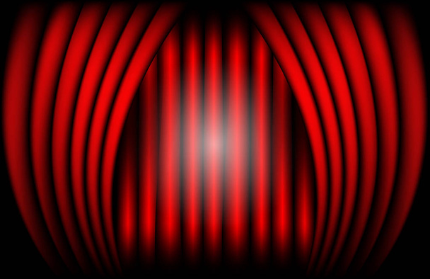 Close view of a red velvet curtain. Theater background Vector illustration - Vector, Image