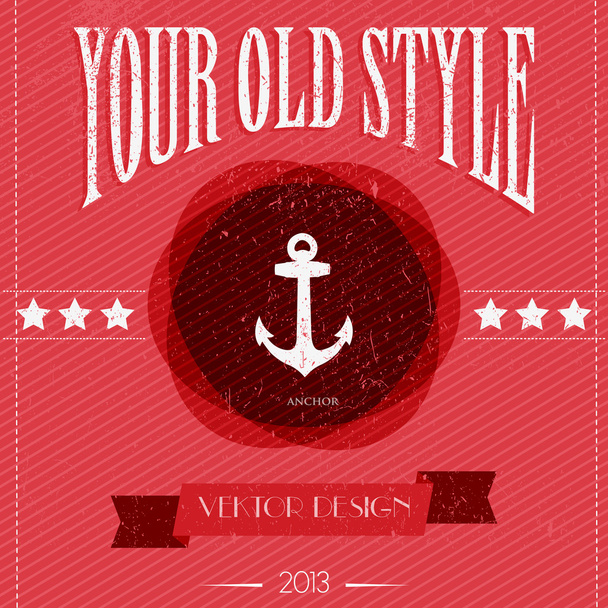 Card with Vintage anchor - Vector, Image