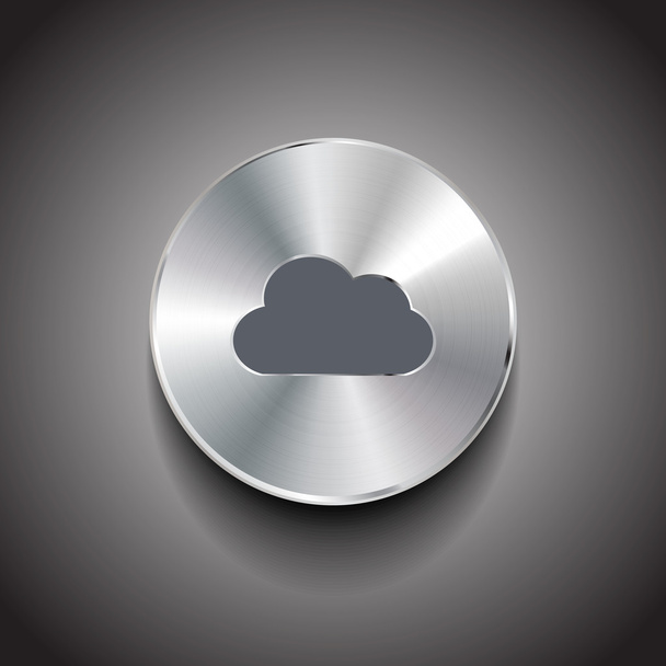 διάνυσμα μετάλλων σύννεφο κουμπί - Διάνυσμα, εικόνα