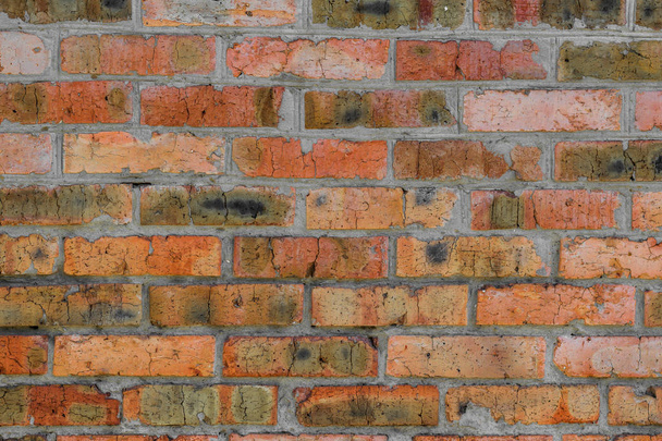 Texture of a old red brick wall background - Zdjęcie, obraz
