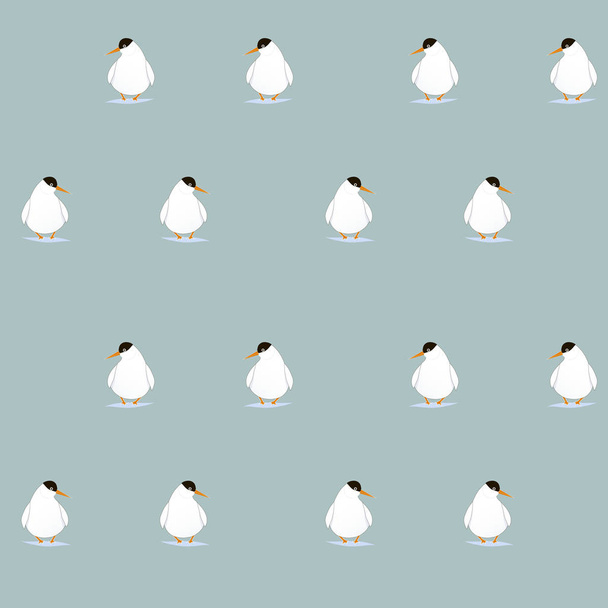Patrón ártico blanco en el patrón azul sin costuras. Diseño elemento stock vector ilustración
 - Vector, Imagen