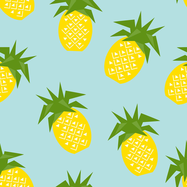 Seamless pineapple geometric pattern, vector illustration. Design backgrounds for invitation, brochure and promotion template - Vektori, kuva