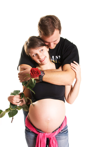 Pregnant woman and her husband - Fotoğraf, Görsel
