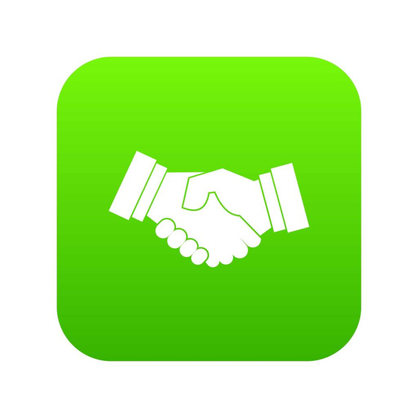 Kézfogás ikon digitális zöld - Vektor, kép