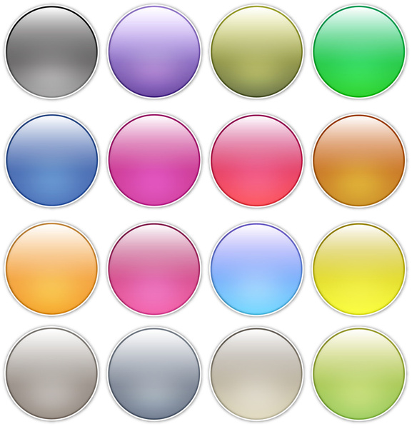 glossy web buttons icons - Vector, Image