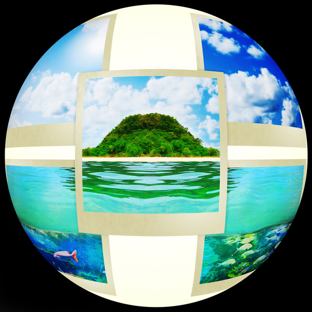 słoneczny tropikalny plaży na wyspie - Zdjęcie, obraz