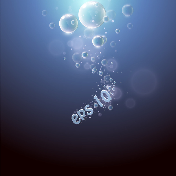 Gotas sobre un fondo azul
 - Vector, Imagen