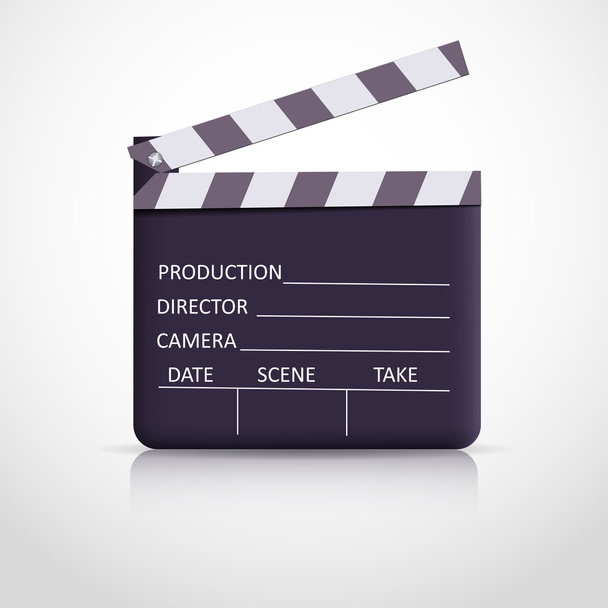 Clapper board on white background - Vector, Image