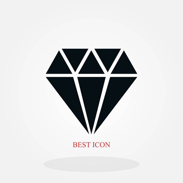 Ícone de vetor de diamante, design plano melhor ícone de vetor
 - Vetor, Imagem