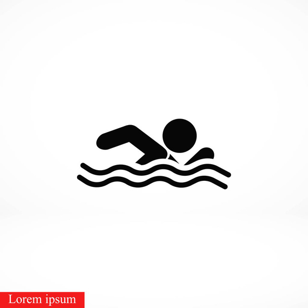 swim icon vector, flat design best vector icon - Vector, Image