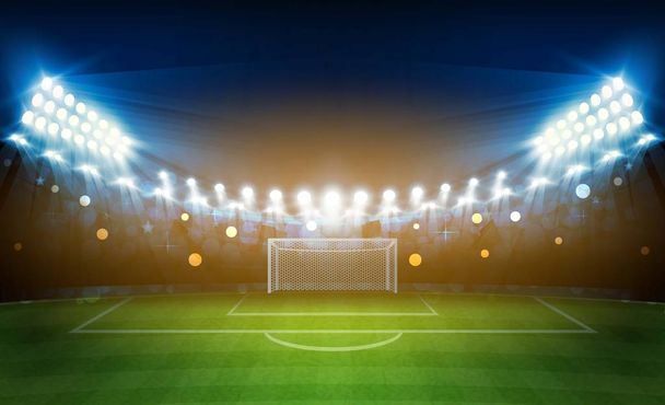 Terrain de football arène avec des lumières de stade design vectoriel lumineux. Éclairage vectoriel
 - Vecteur, image
