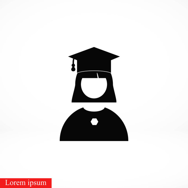 Icon mulher graduada, design plano melhor ícone vetorial
 - Vetor, Imagem