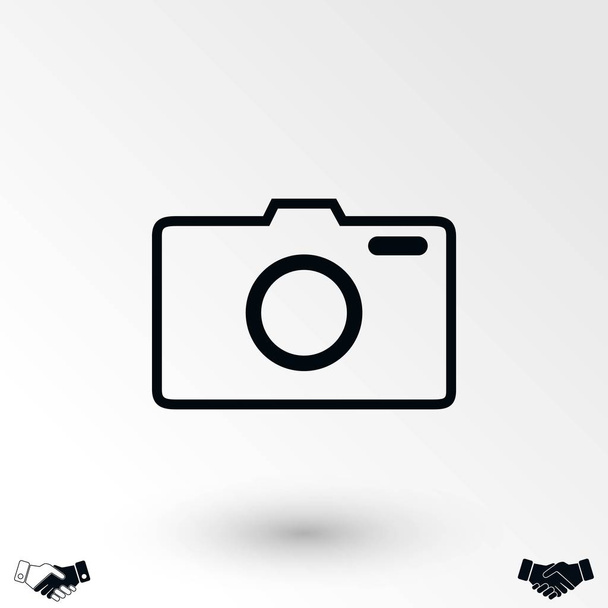 写真カメラ ベクトル アイコン、フラットなデザイン最高のベクトル アイコン - ベクター画像