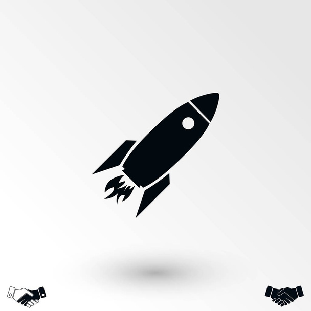 Иконка ракеты, вектор, плоская конструкция
 - Вектор,изображение
