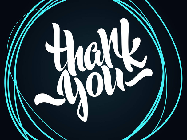 Thank you lettering. Hand written Thank you poster. Modern hand lettering.  Hand drawn vector  calligraphy - Vettoriali, immagini