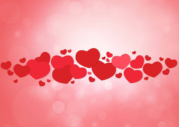 Happy Valentine's day card hearts vector background - Vektör, Görsel