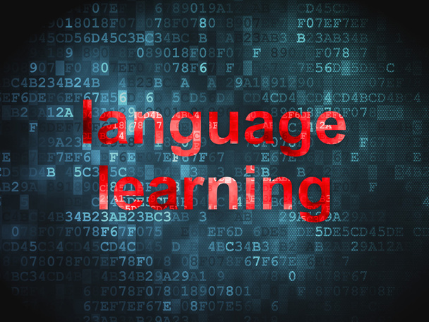 Education concept: Language Learning on digital background - Photo, Image