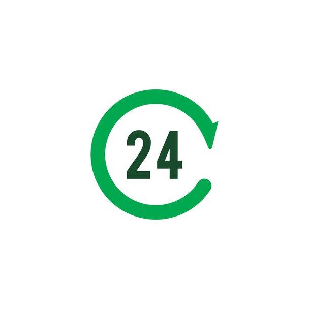 24 hours service icon, vector illustration - Vector, Image