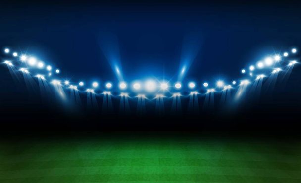 Terrain de football arène avec des lumières de stade design vectoriel lumineux. Éclairage vectoriel
 - Vecteur, image