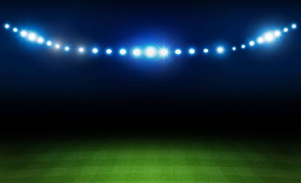 boisko do piłki nożnej z jasnym projektowania świateł stadionu. Oświetlenie wektora - Wektor, obraz