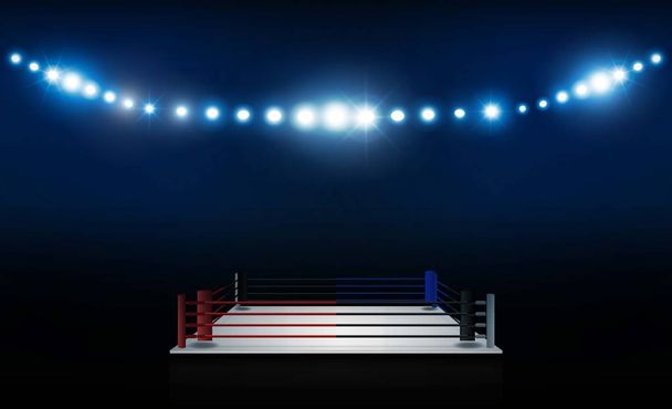 Boxing ring arena and floodlights vector design. Vector illumination - Vector, Image