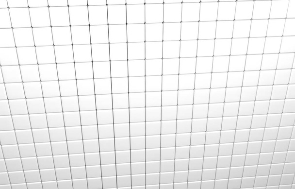 Forma geométrica abstracta de cubos blancos 3d render
 - Foto, Imagen