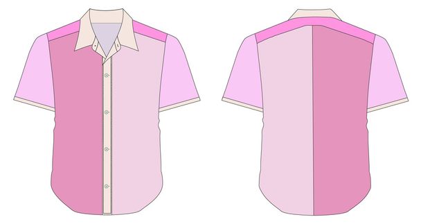 Vestido de gola camisa em tons de cor rosa
 - Vetor, Imagem