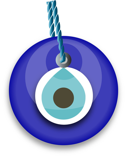 blue bead, worn to avert the evil eye - Vector, Image