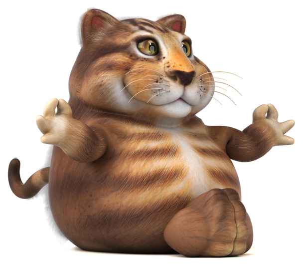 Divertido personaje de dibujos animados gato - Ilustración 3D
 - Foto, imagen