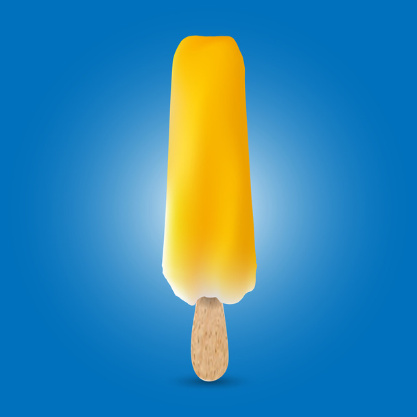 Sárga gyümölcs jégkrém - vektor-illusztráció - Vektor, kép