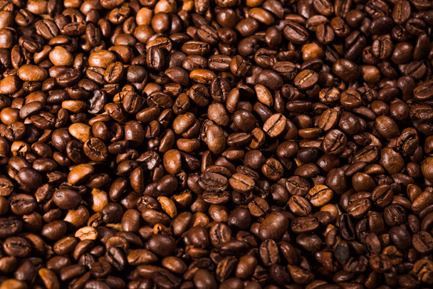 full frame shot of freshly roasted coffee beans - Photo, Image