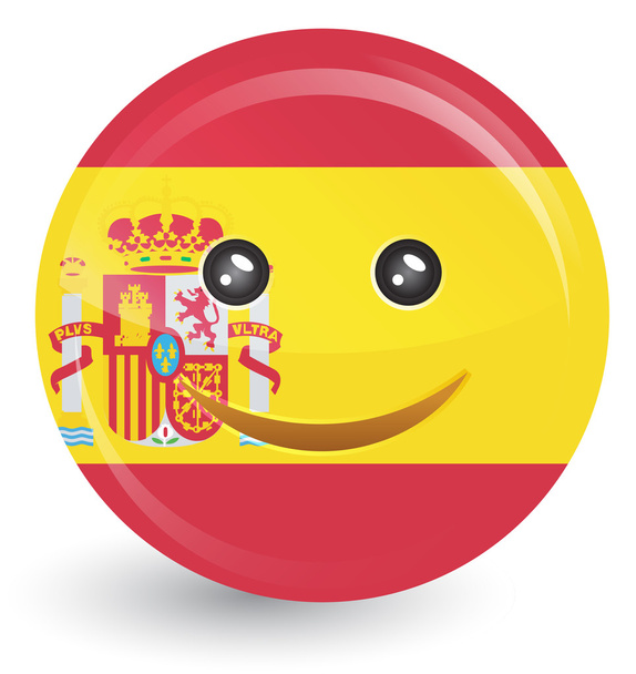 bandera de España en rostro sonriente
 - Vector, Imagen