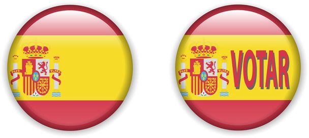 Flagge von Spanien in Form eines Abzeichens - Vektor, Bild