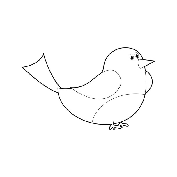 Easy Coloring drawings of animals for little kids: Bird - Vector, Image