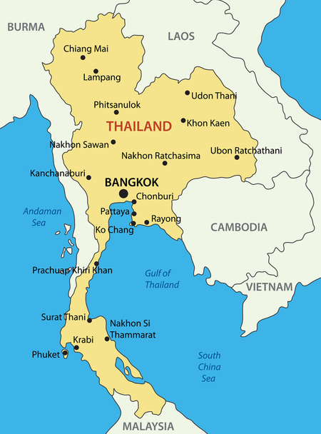 Reino de Tailandia - mapa vectorial
 - Vector, Imagen